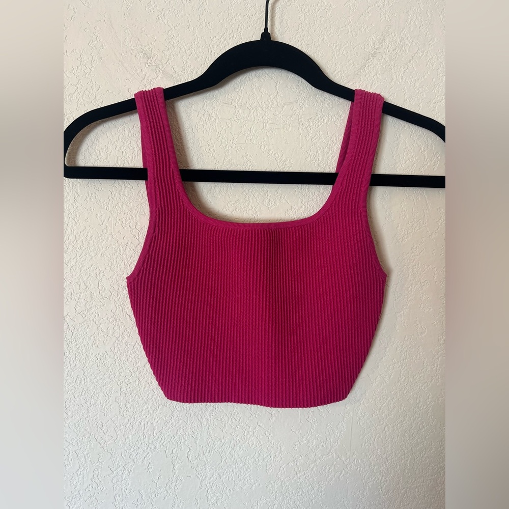 Babaton Sculpt Knit Squareneck Cropped Tank
